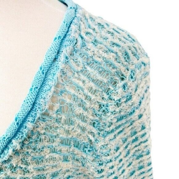 ACNE STUDIOS Blue Textured Cotton Weave Cardigan Blue XS NWT flaw - Picture 13 of 16